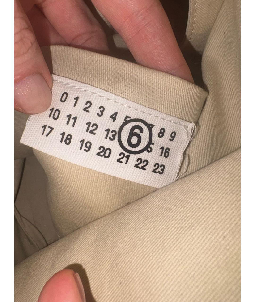 MM6 MAISON MARGIELA Бежевая кожаная сумка тоут, фото 2