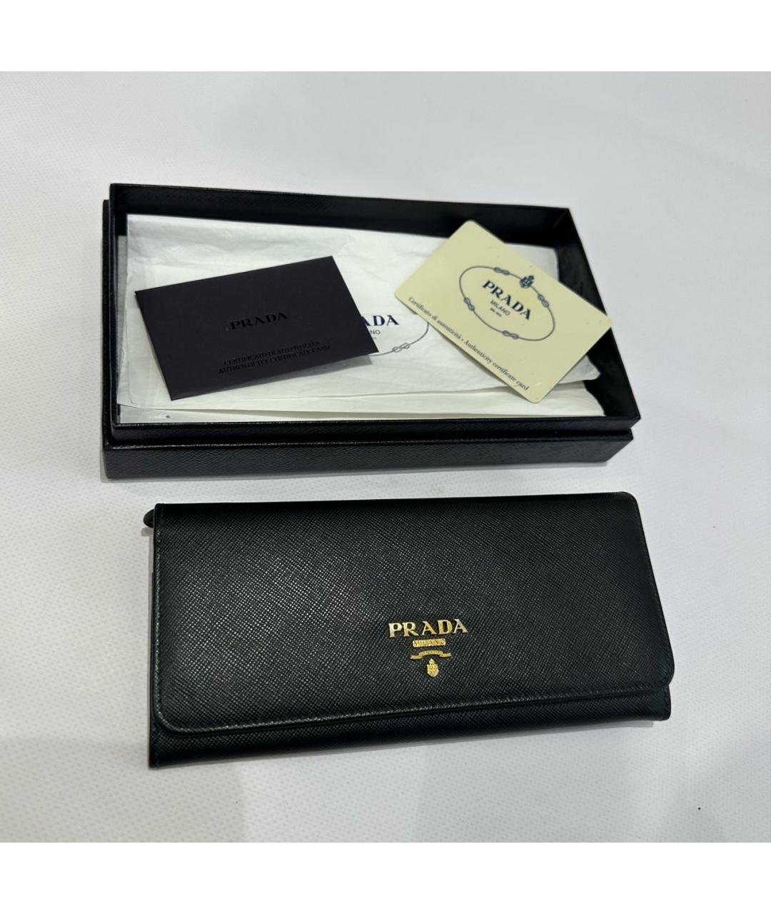 PRADA Черный кожаный кошелек, фото 8