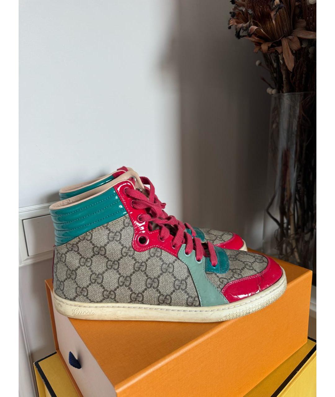 GUCCI Мульти кожаные кеды, фото 7