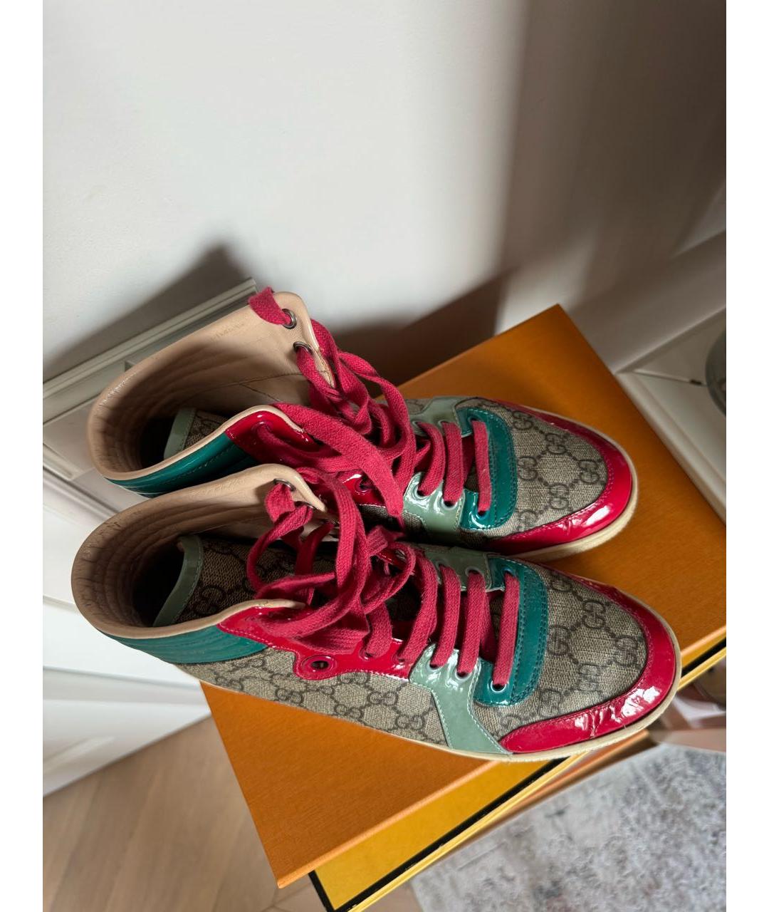 GUCCI Мульти кожаные кеды, фото 5