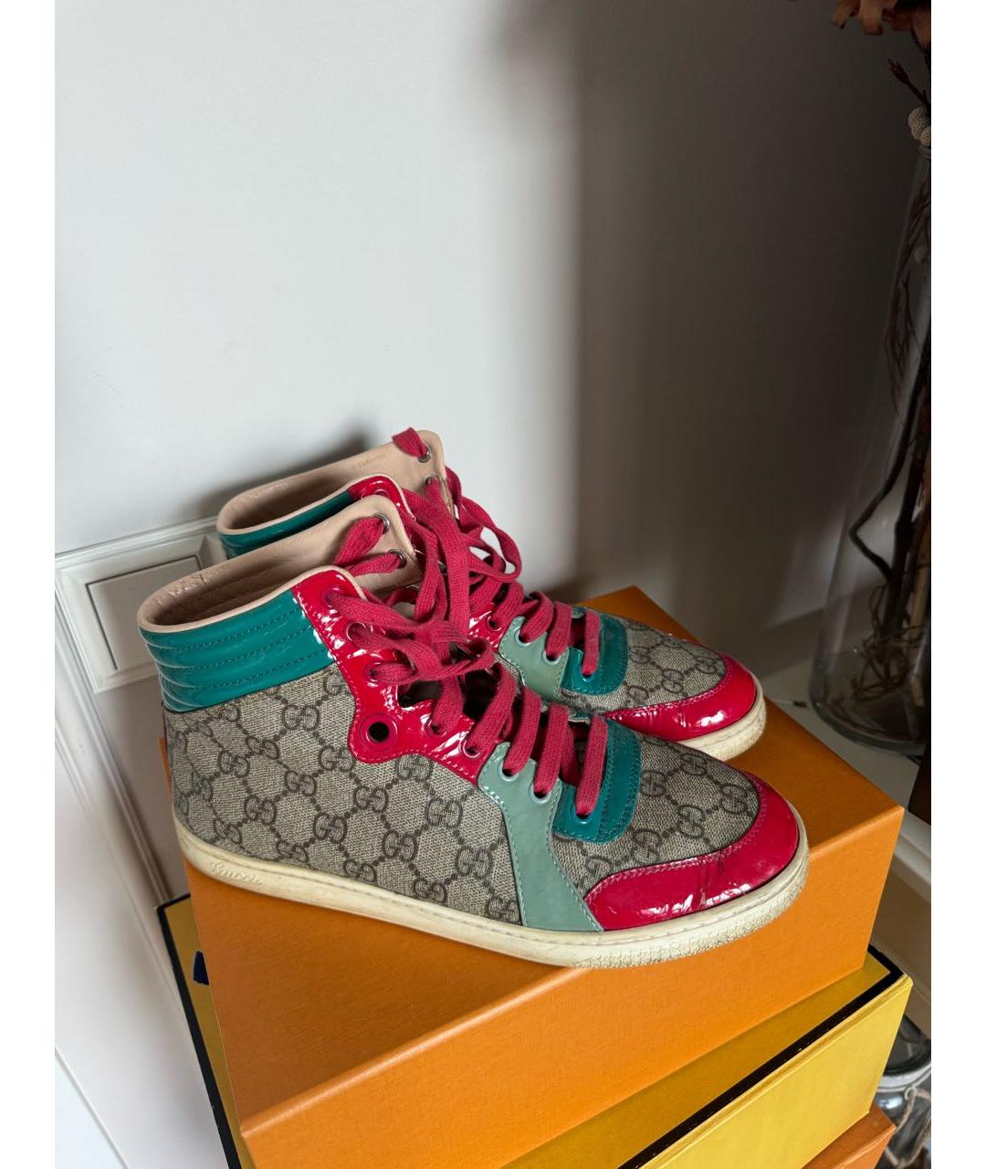 GUCCI Мульти кожаные кеды, фото 2