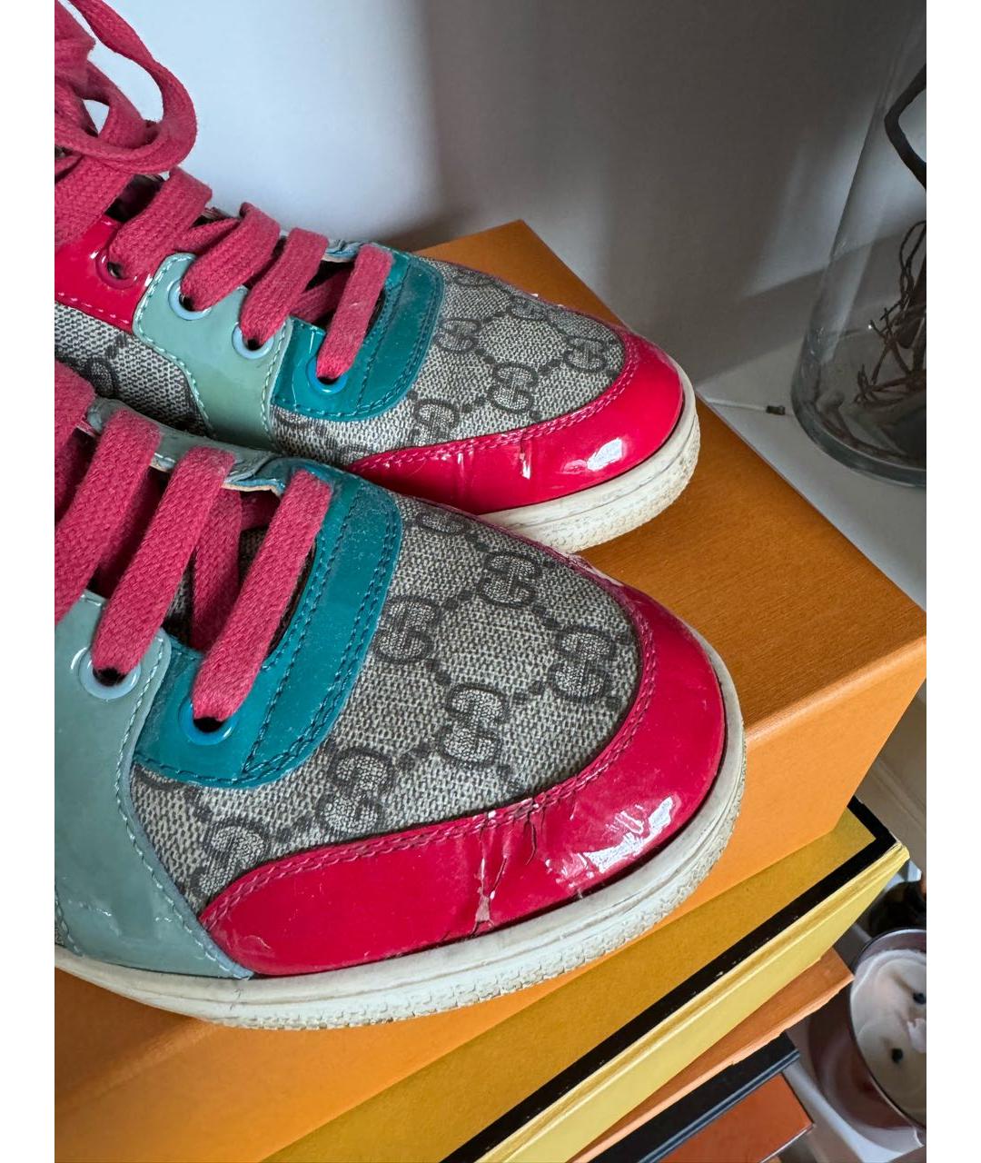 GUCCI Мульти кожаные кеды, фото 6