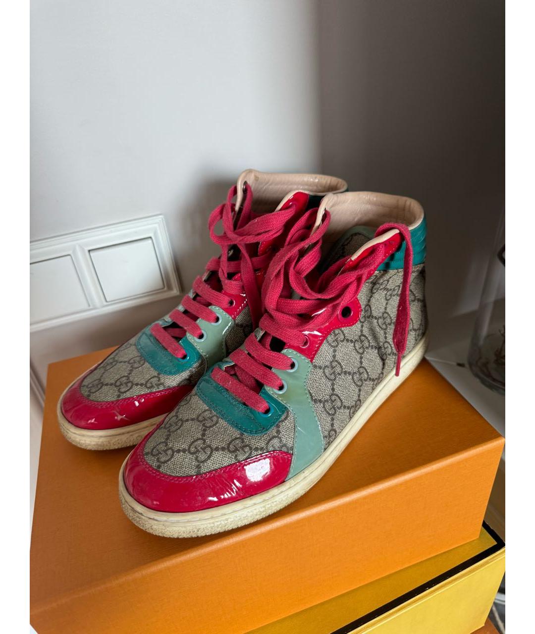 GUCCI Мульти кожаные кеды, фото 3