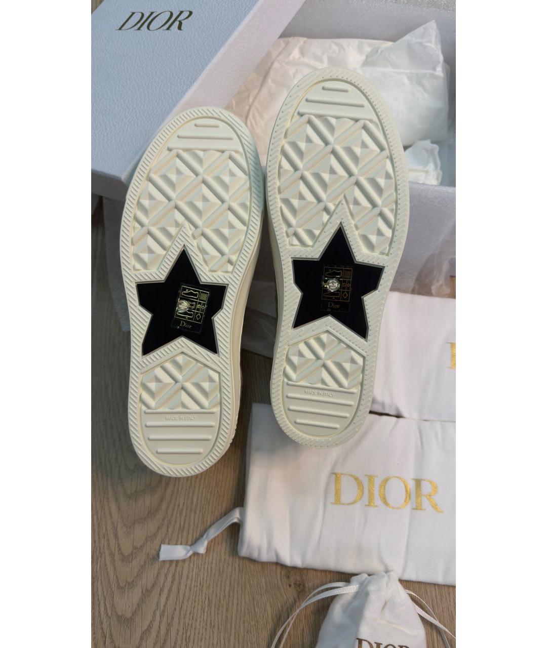 CHRISTIAN DIOR Бежевые текстильные кеды, фото 6