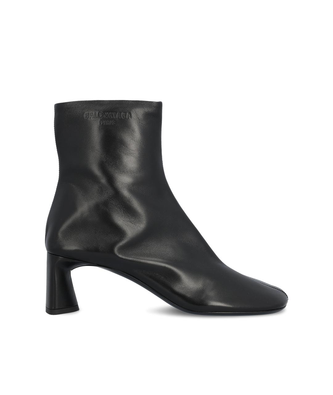BALENCIAGA Черные кожаные полусапоги, фото 1