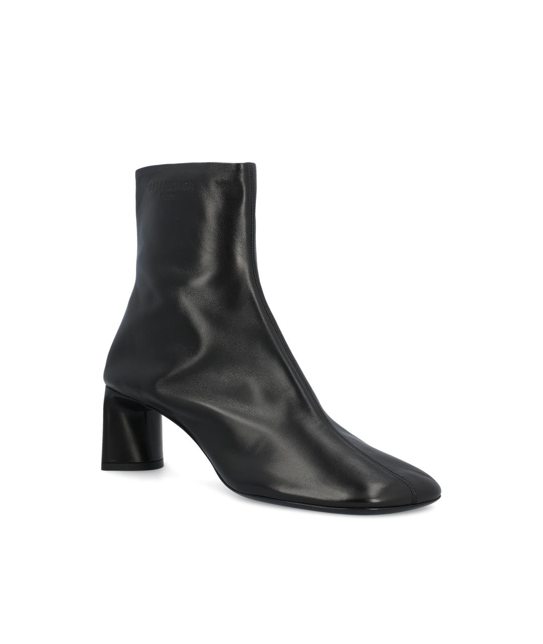BALENCIAGA Черные кожаные полусапоги, фото 2