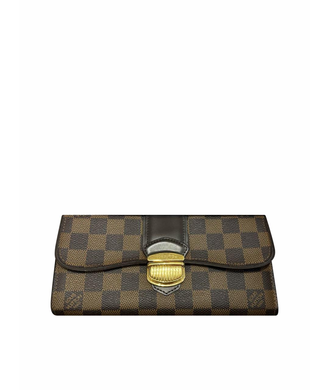 LOUIS VUITTON Коричневый кожаный кошелек, фото 1