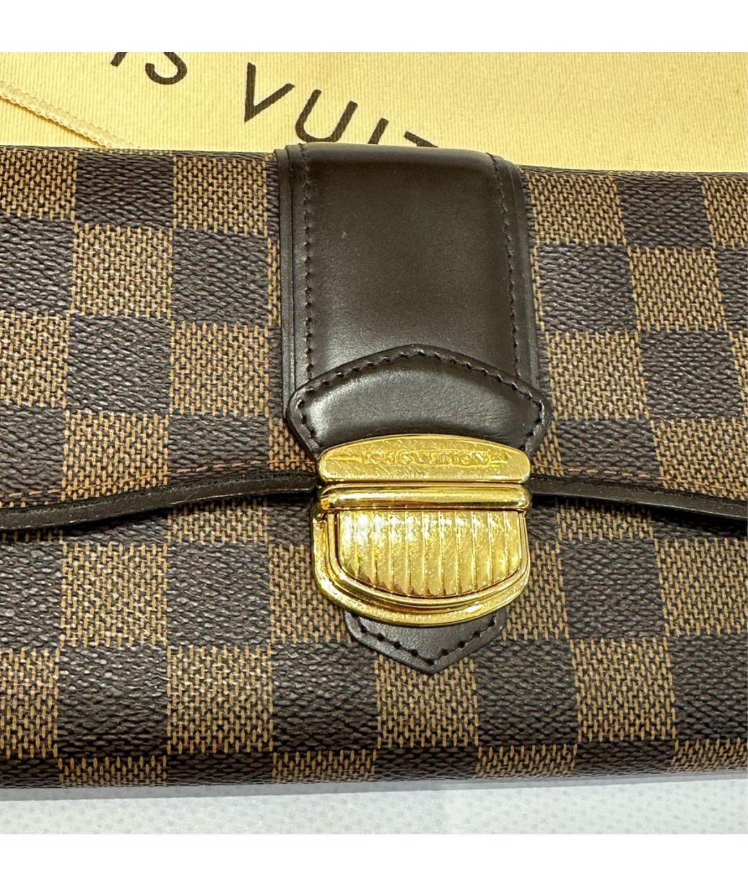 LOUIS VUITTON Коричневый кожаный кошелек, фото 6