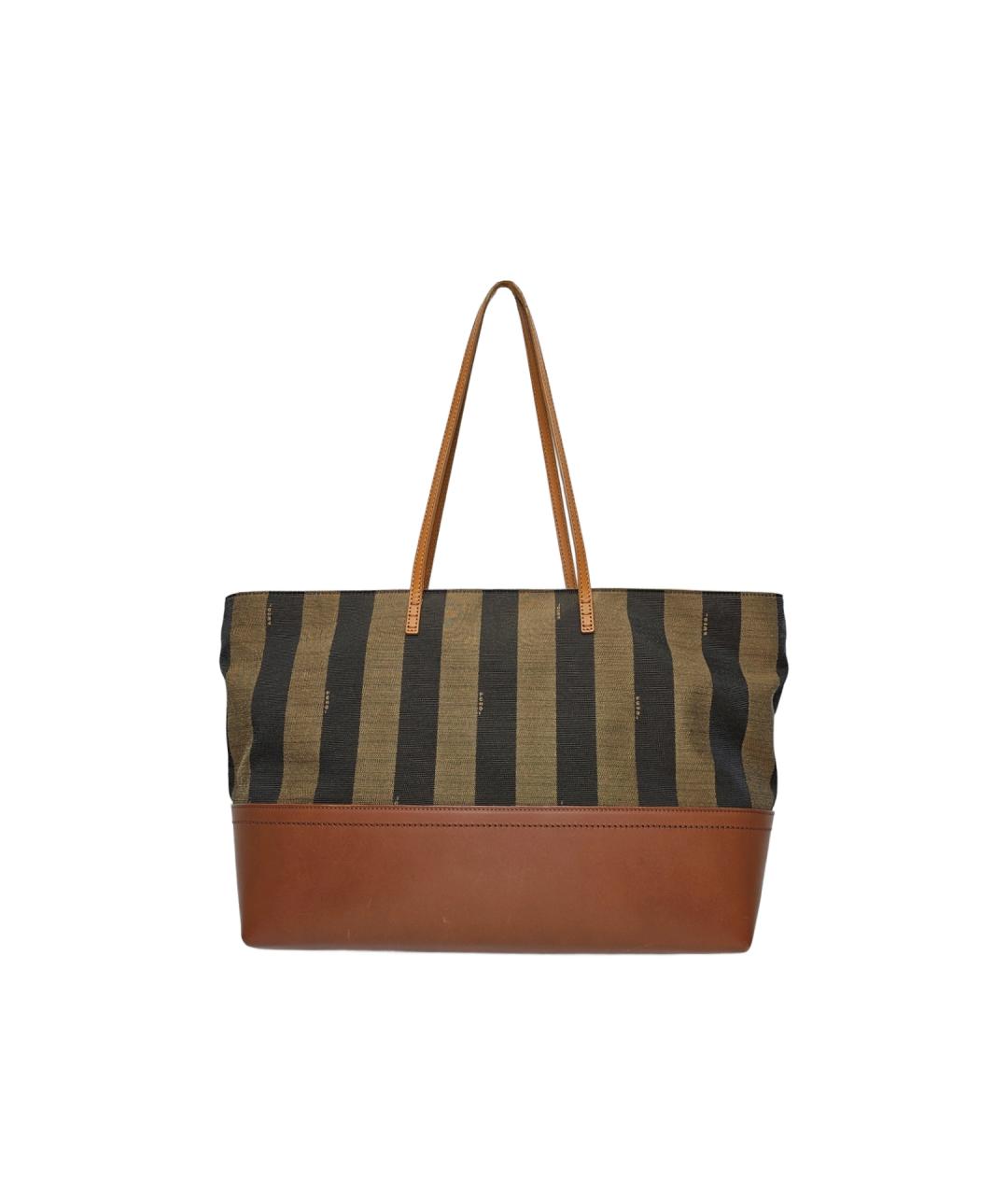 FENDI Коричневая кожаная сумка тоут, фото 2