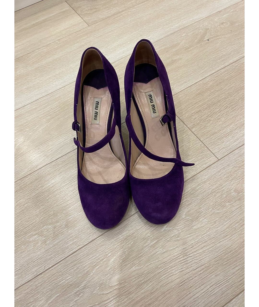 MIU MIU Фиолетовые кожаные туфли, фото 2