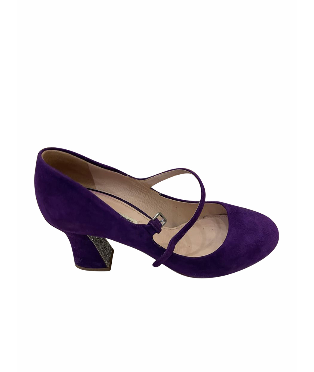 MIU MIU Фиолетовые кожаные туфли, фото 1