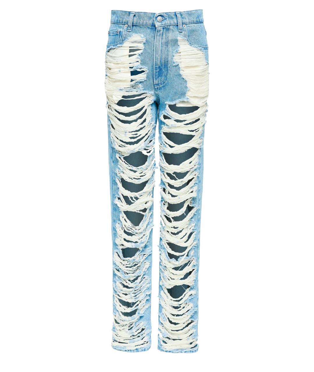 MAISON MARGIELA Синие хлопковые прямые джинсы, фото 1