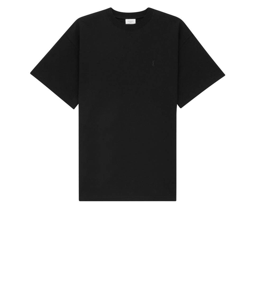 SAINT LAURENT Черная хлопковая футболка, фото 1