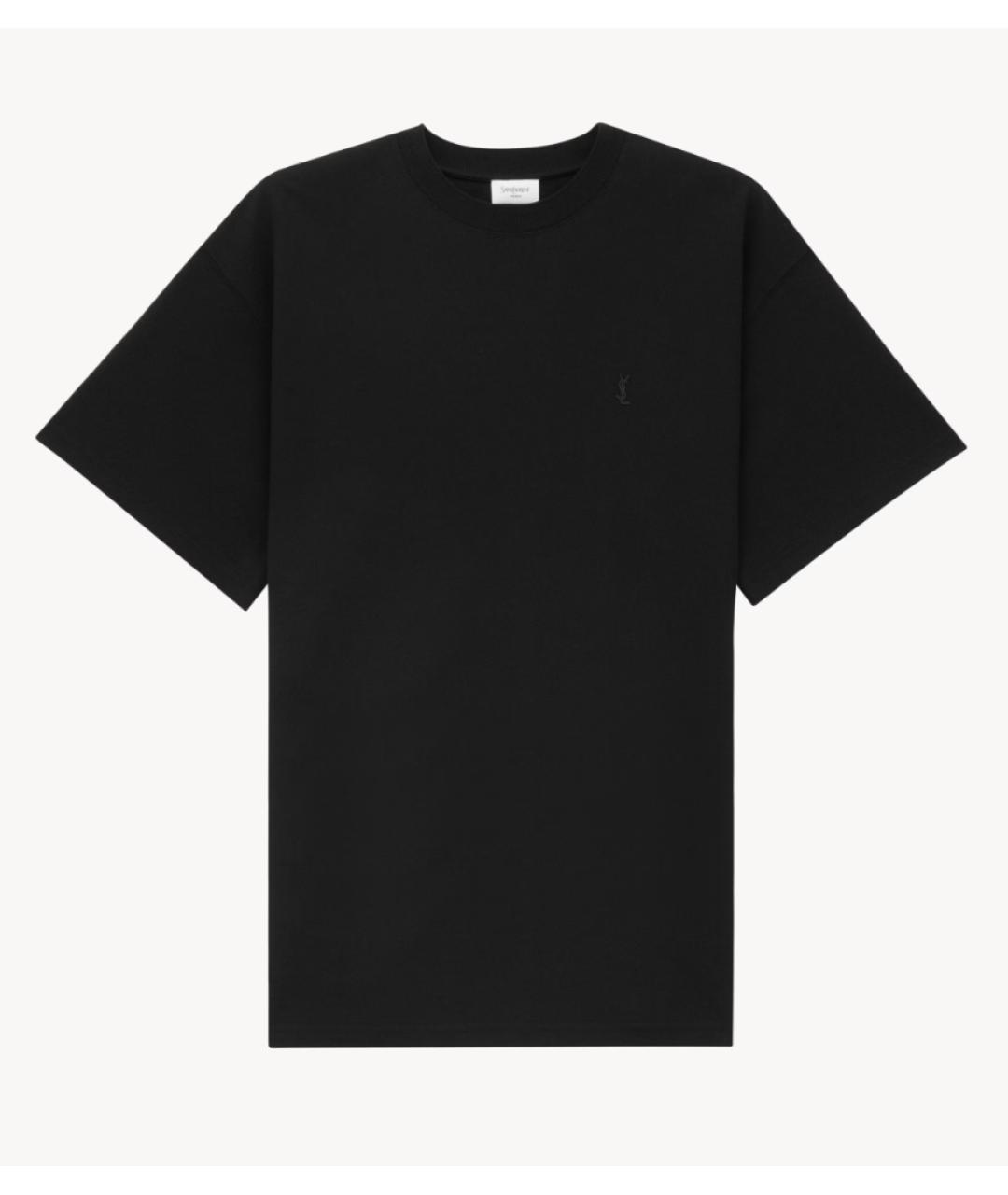 SAINT LAURENT Черная хлопковая футболка, фото 5