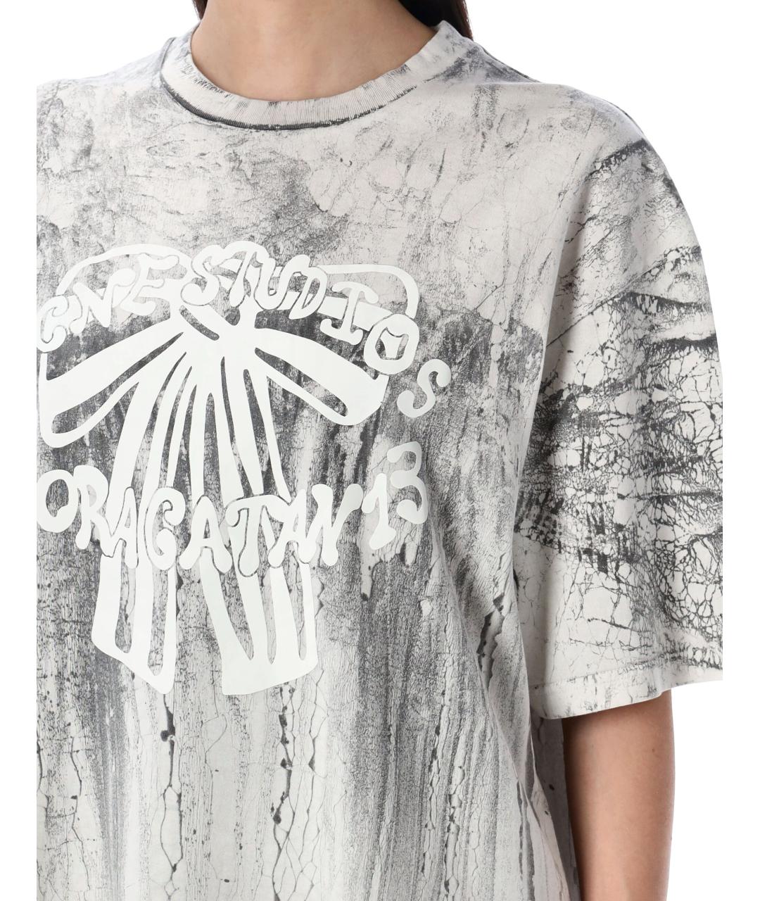 ACNE STUDIOS Серая хлопковая футболка, фото 4