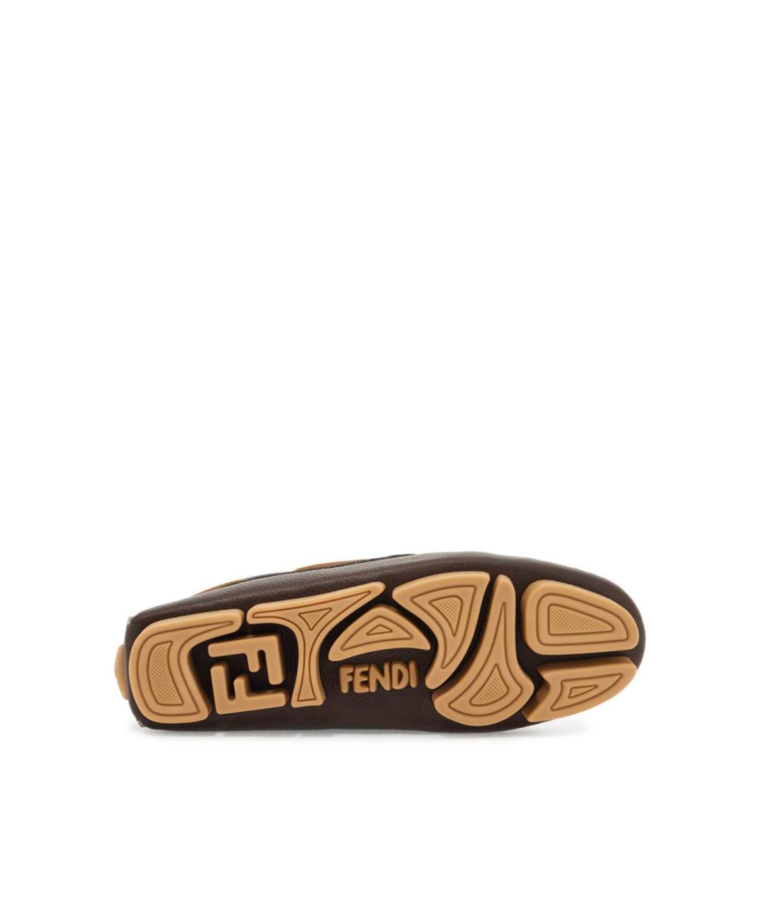 FENDI Коричневые кожаные лоферы, фото 5