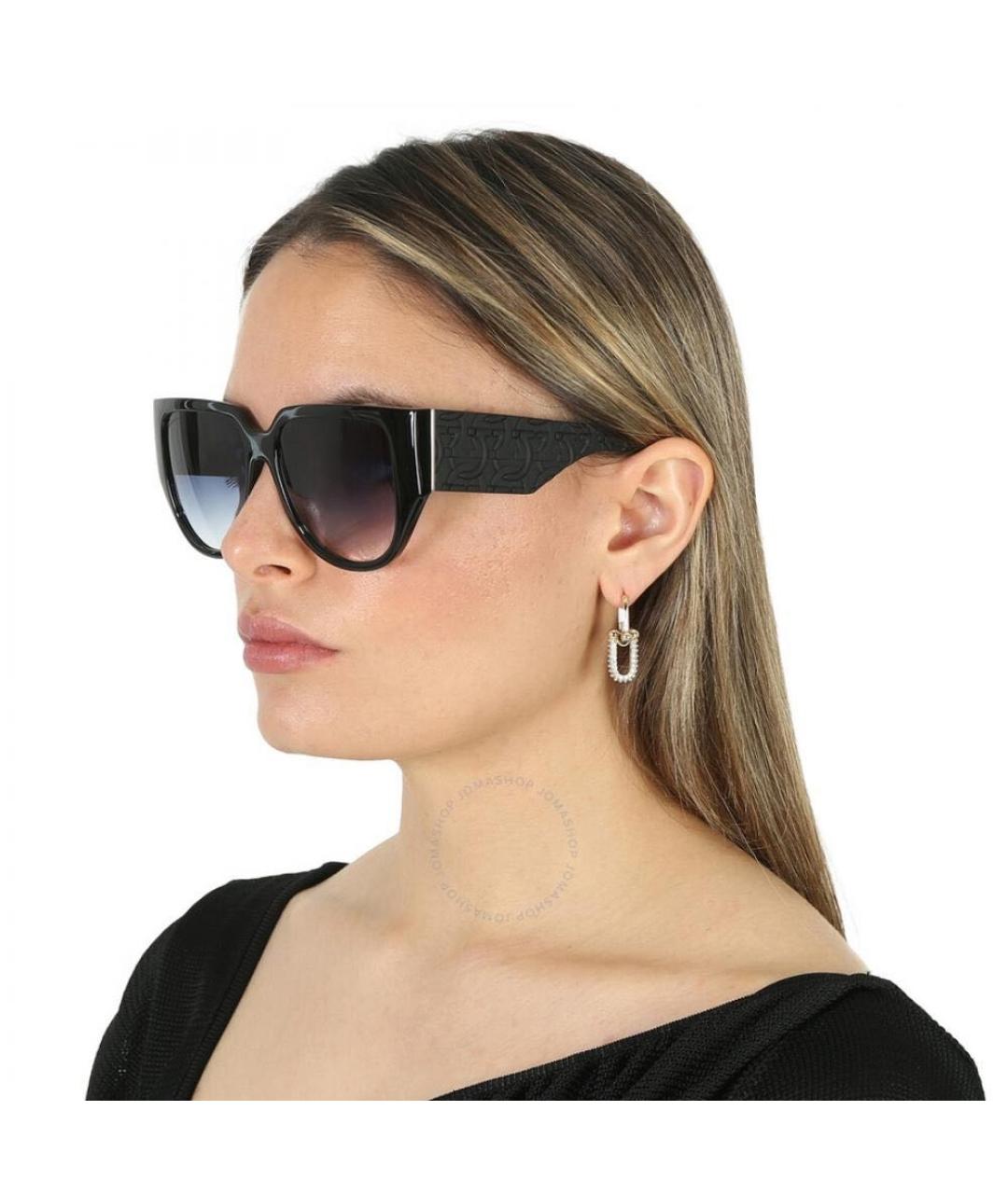 FERRAGAMO Черные пластиковые солнцезащитные очки, фото 2