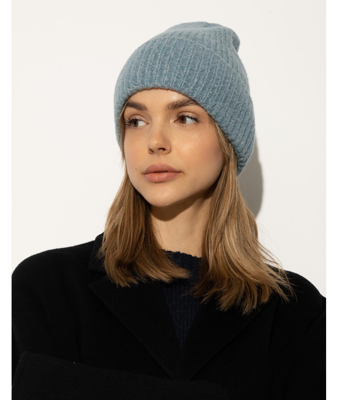 ACNE STUDIOS Голубая шерстяная шапка, фото 4