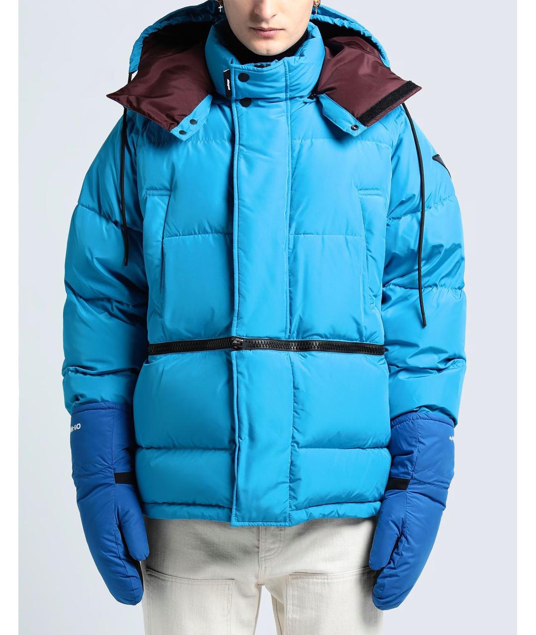 OFF-WHITE Синие синтетические перчатки, фото 4