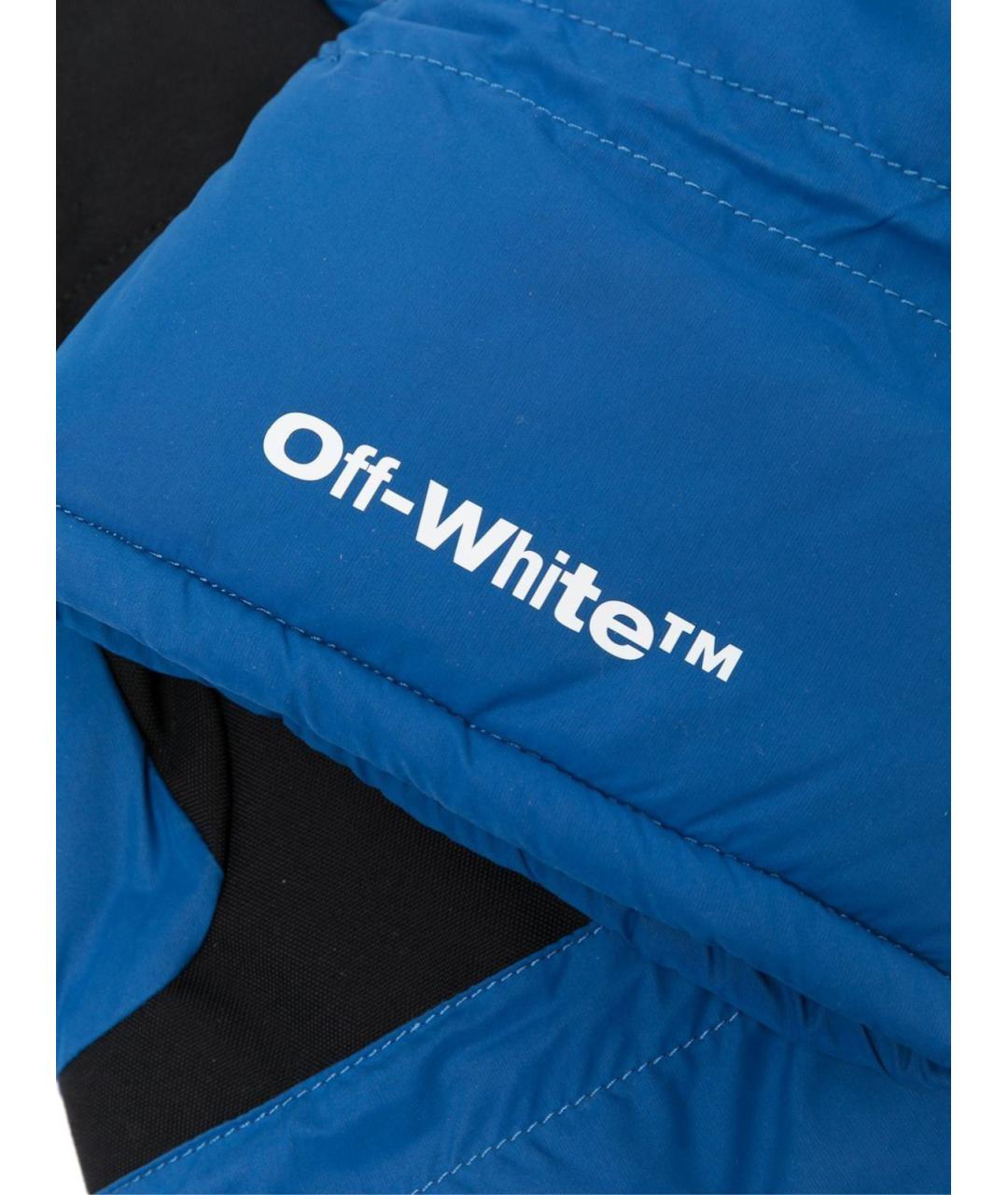 OFF-WHITE Синие синтетические перчатки, фото 2
