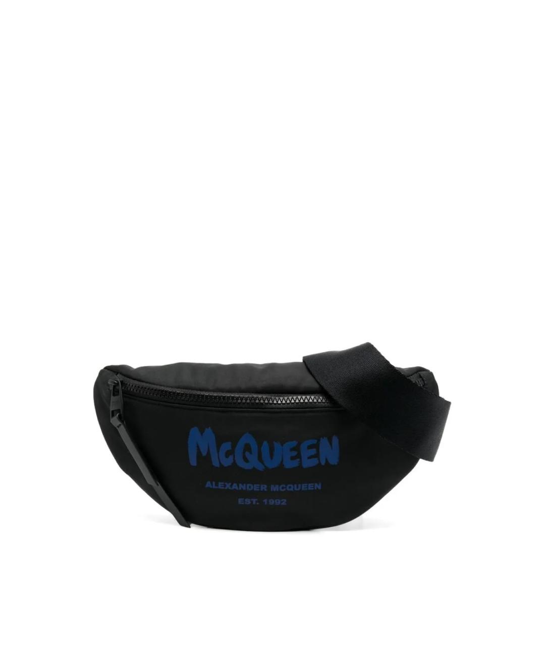 ALEXANDER MCQUEEN Черная синтетическая поясная сумка, фото 1