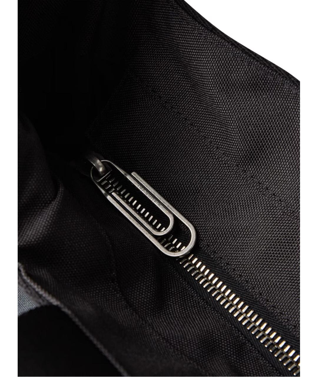 OFF-WHITE Черная синтетическая сумка тоут, фото 3