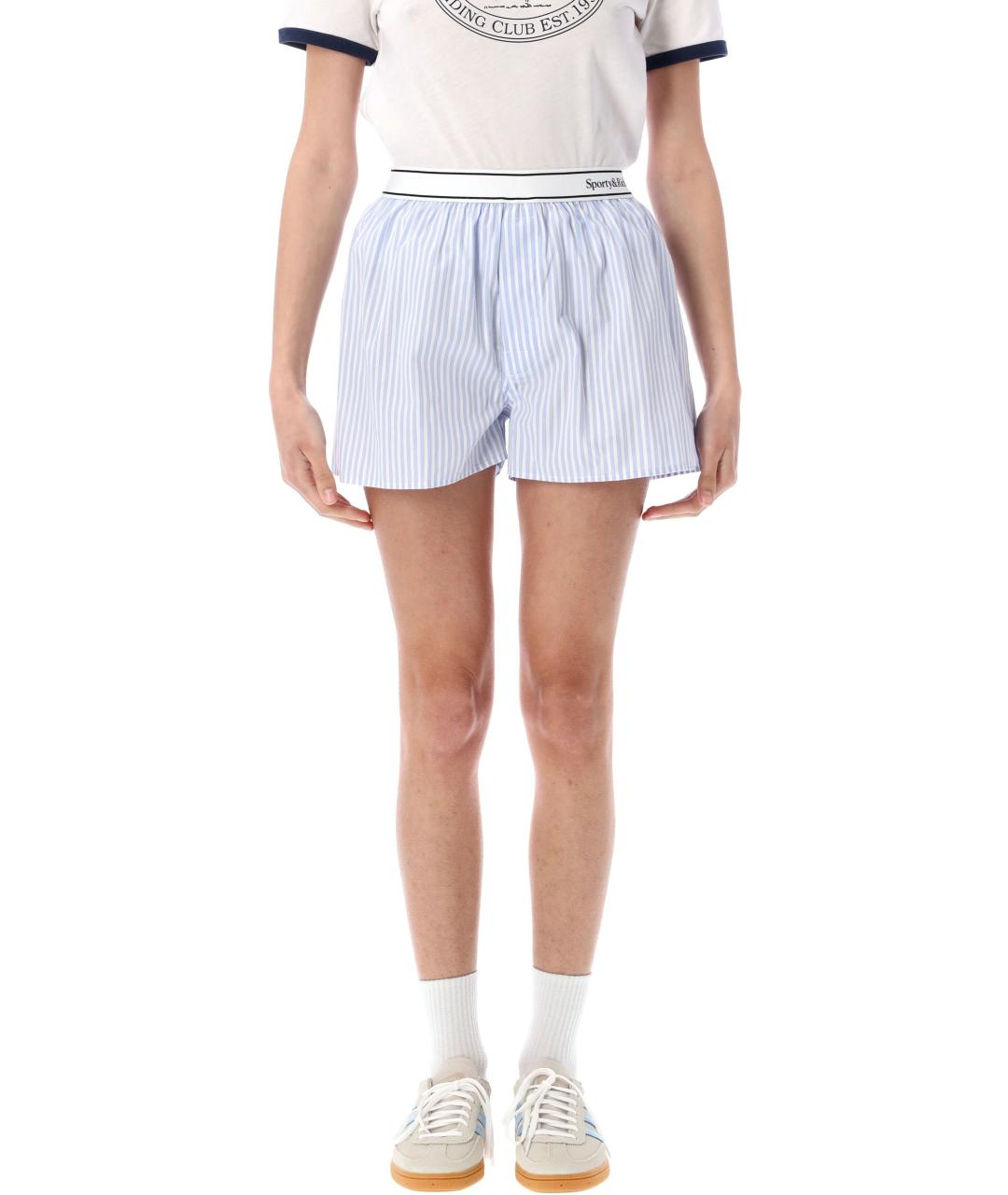 SPORTY AND RICH Голубые хлопковые шорты, фото 2