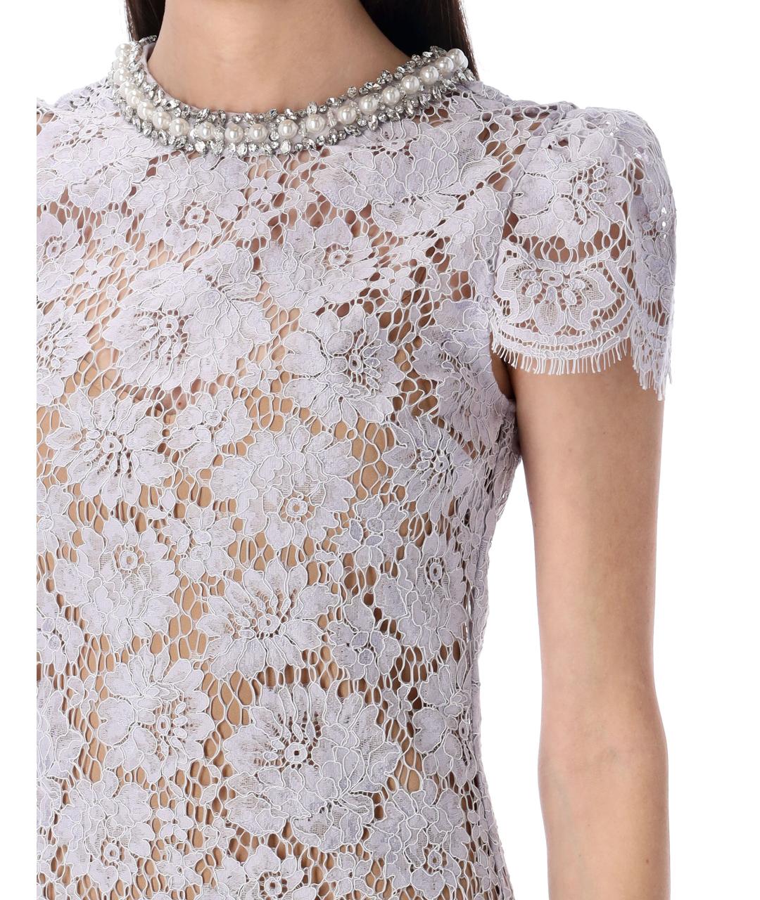 SELF-PORTRAIT Фиолетовое полиамидовое коктейльное платье, фото 4