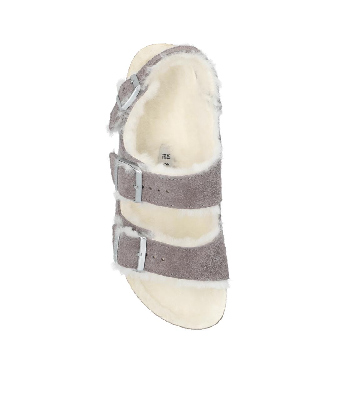 BIRKENSTOCK Серые замшевые сандалии, фото 4