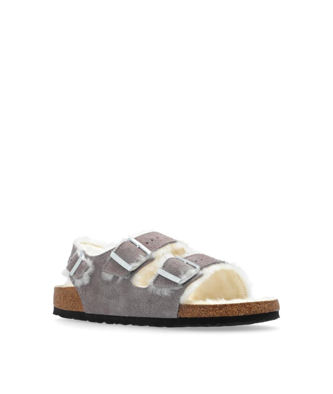 BIRKENSTOCK Серые замшевые сандалии, фото 2