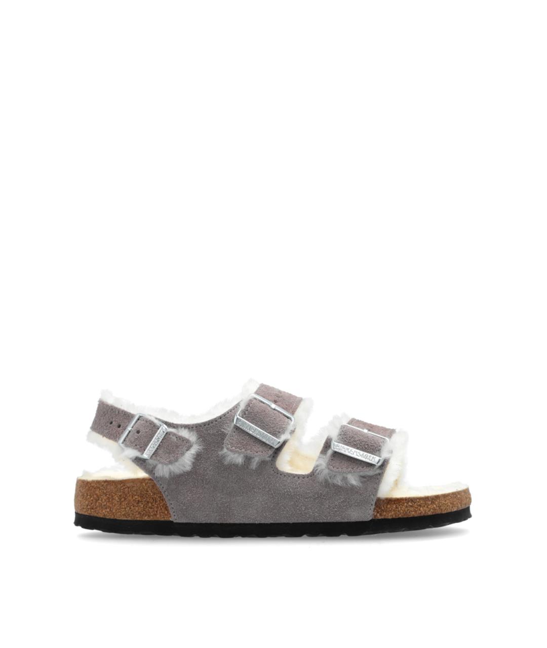 BIRKENSTOCK Серые замшевые сандалии, фото 1