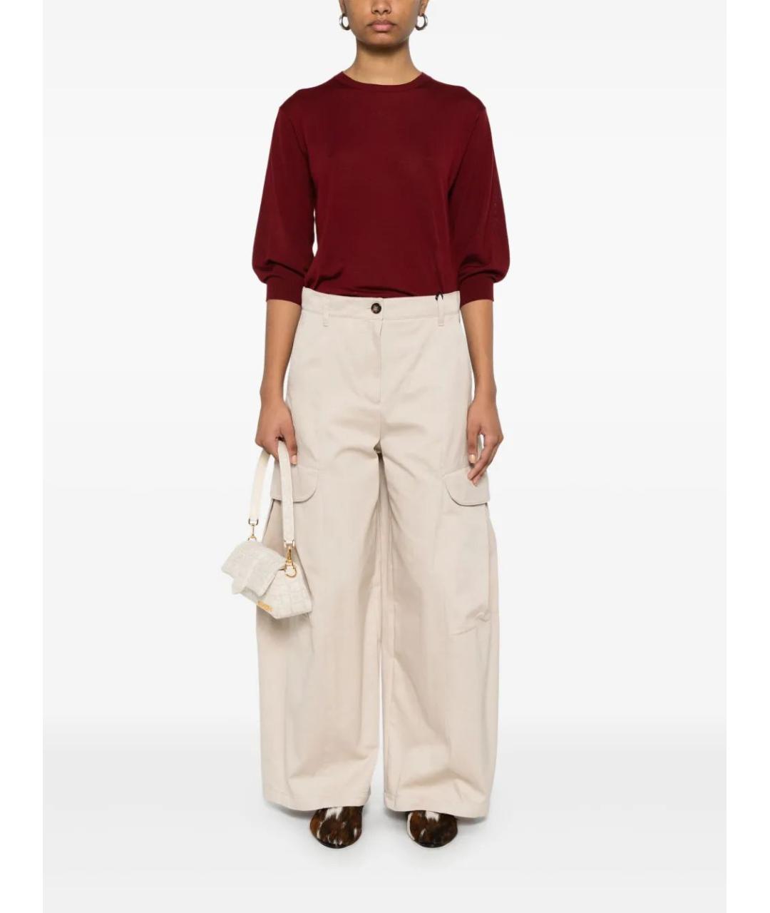 'S MAX MARA Бежевые прямые брюки, фото 5