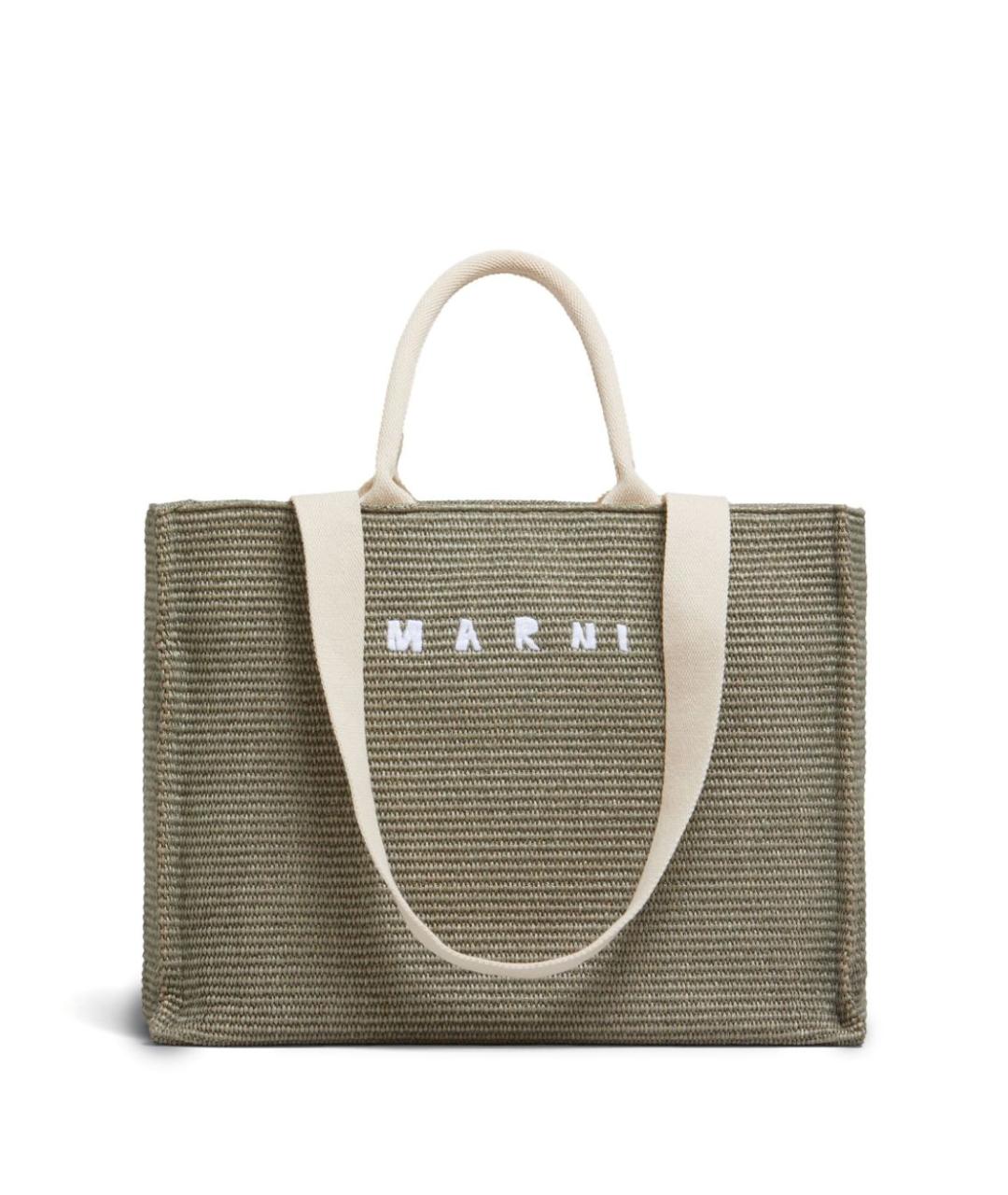 MARNI Зеленая хлопковая сумка тоут, фото 1