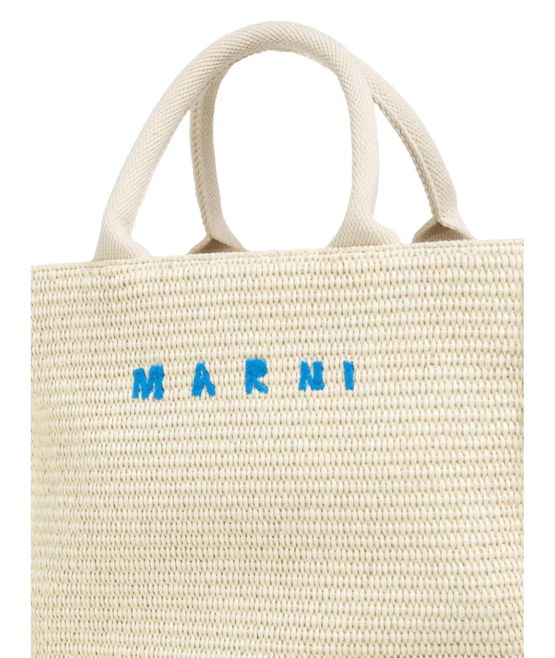 MARNI Бежевая хлопковая сумка тоут, фото 5