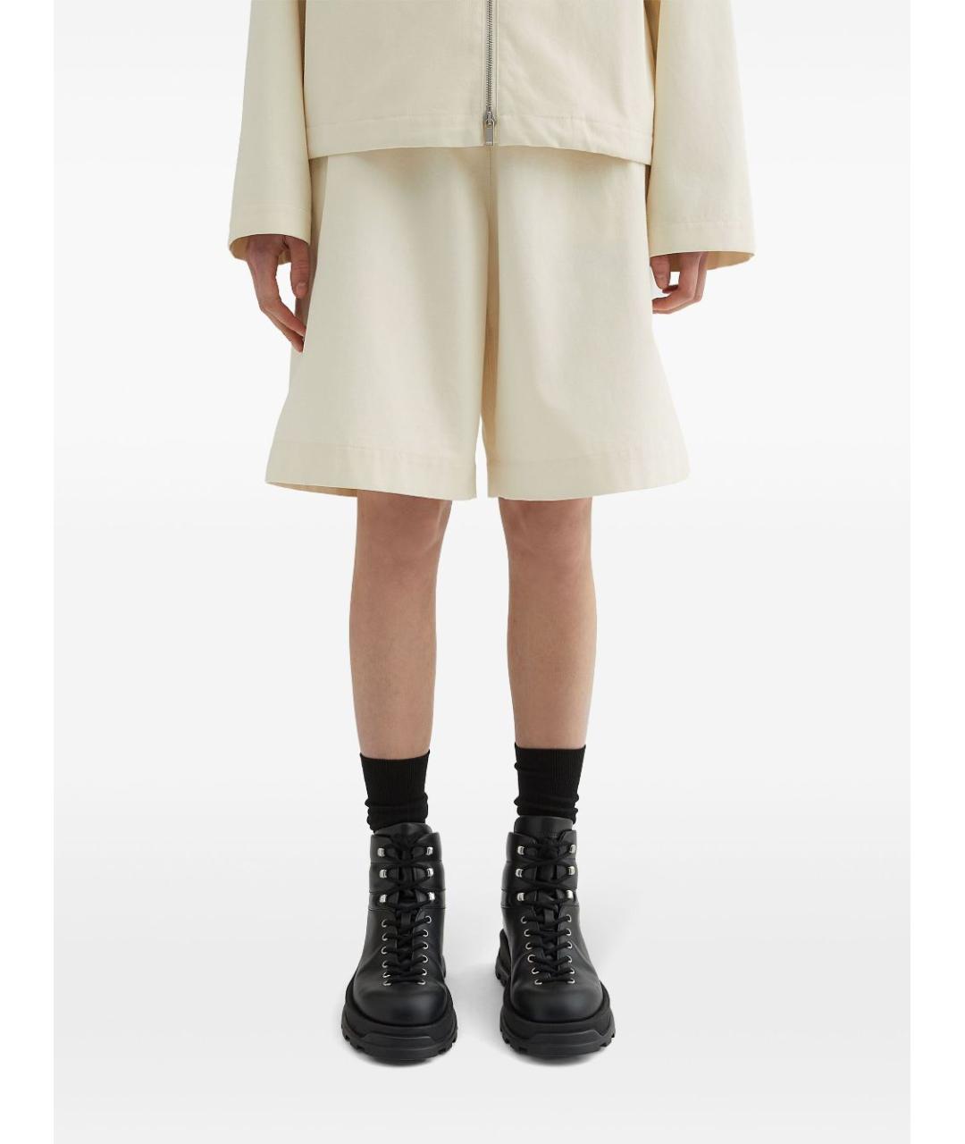 JIL SANDER Бежевые хлопковые шорты, фото 4