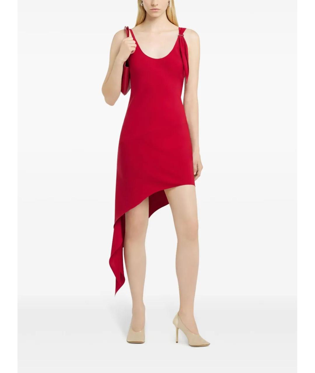 COURREGES Красное полиэстеровое коктейльное платье, фото 2