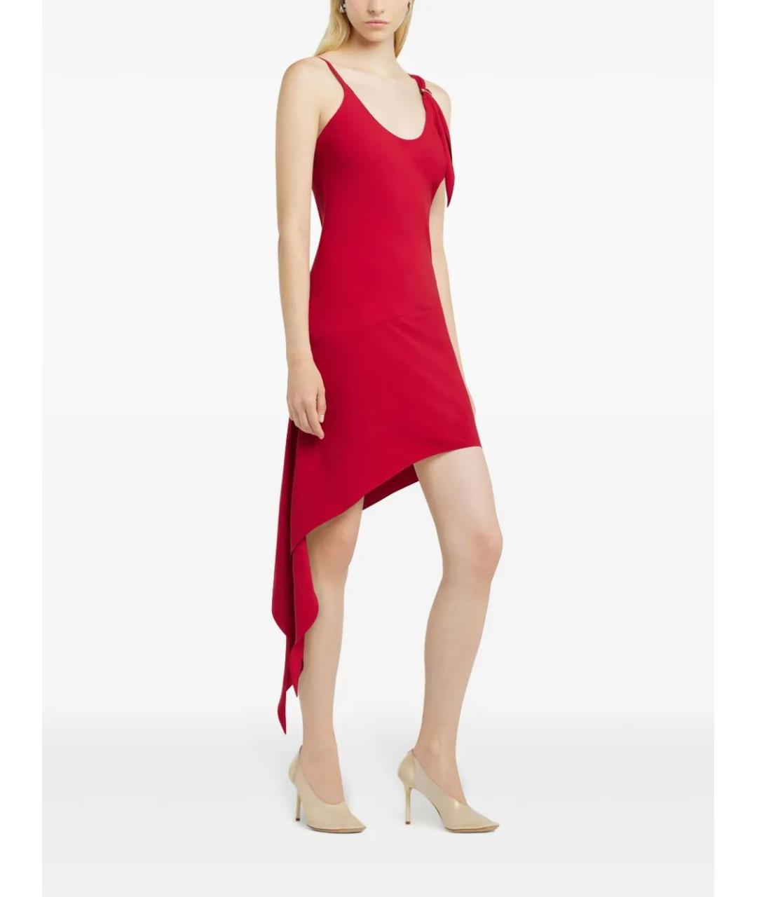 COURREGES Красное полиэстеровое коктейльное платье, фото 5
