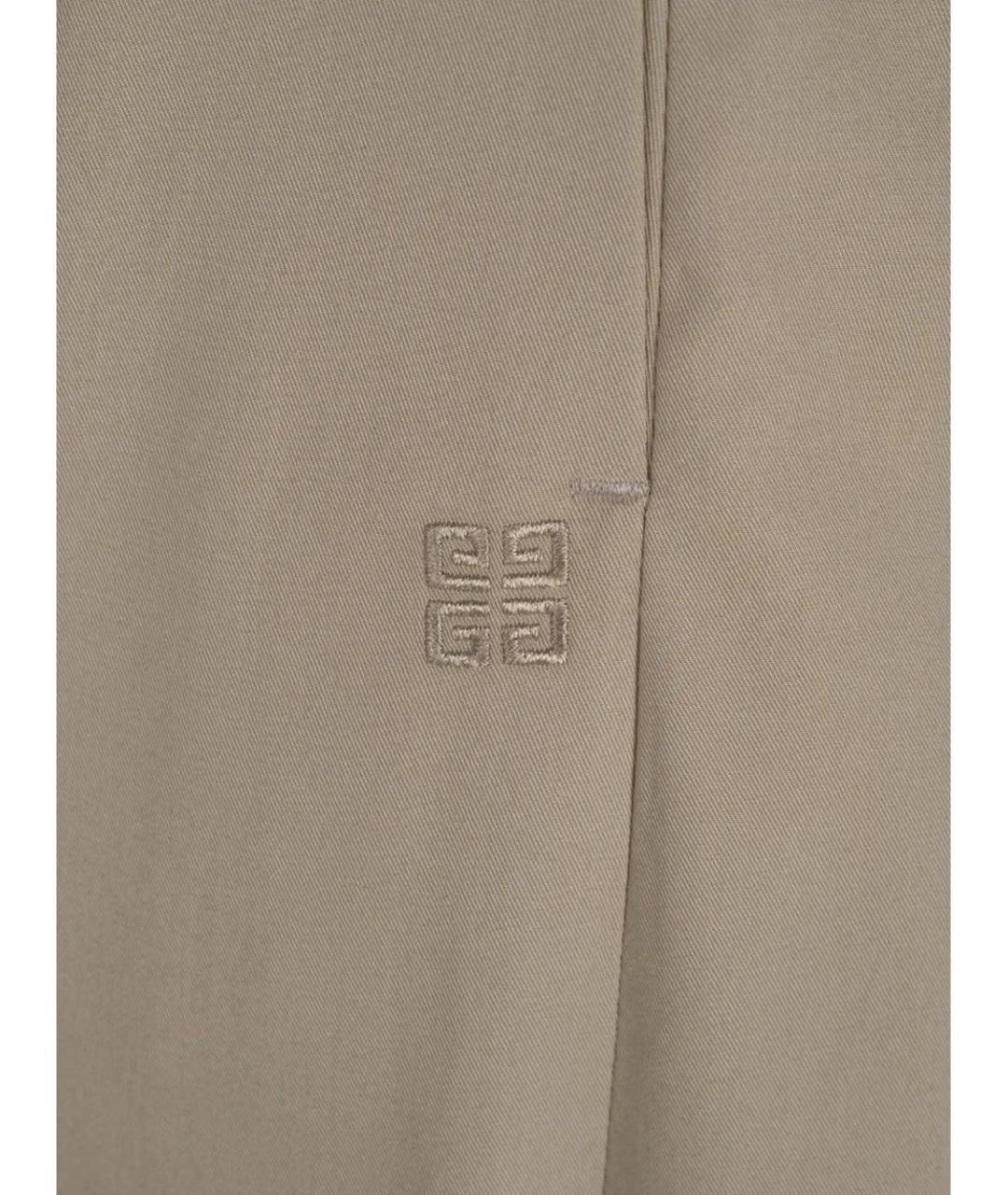 GIVENCHY Бежевые хлопковые прямые брюки, фото 2