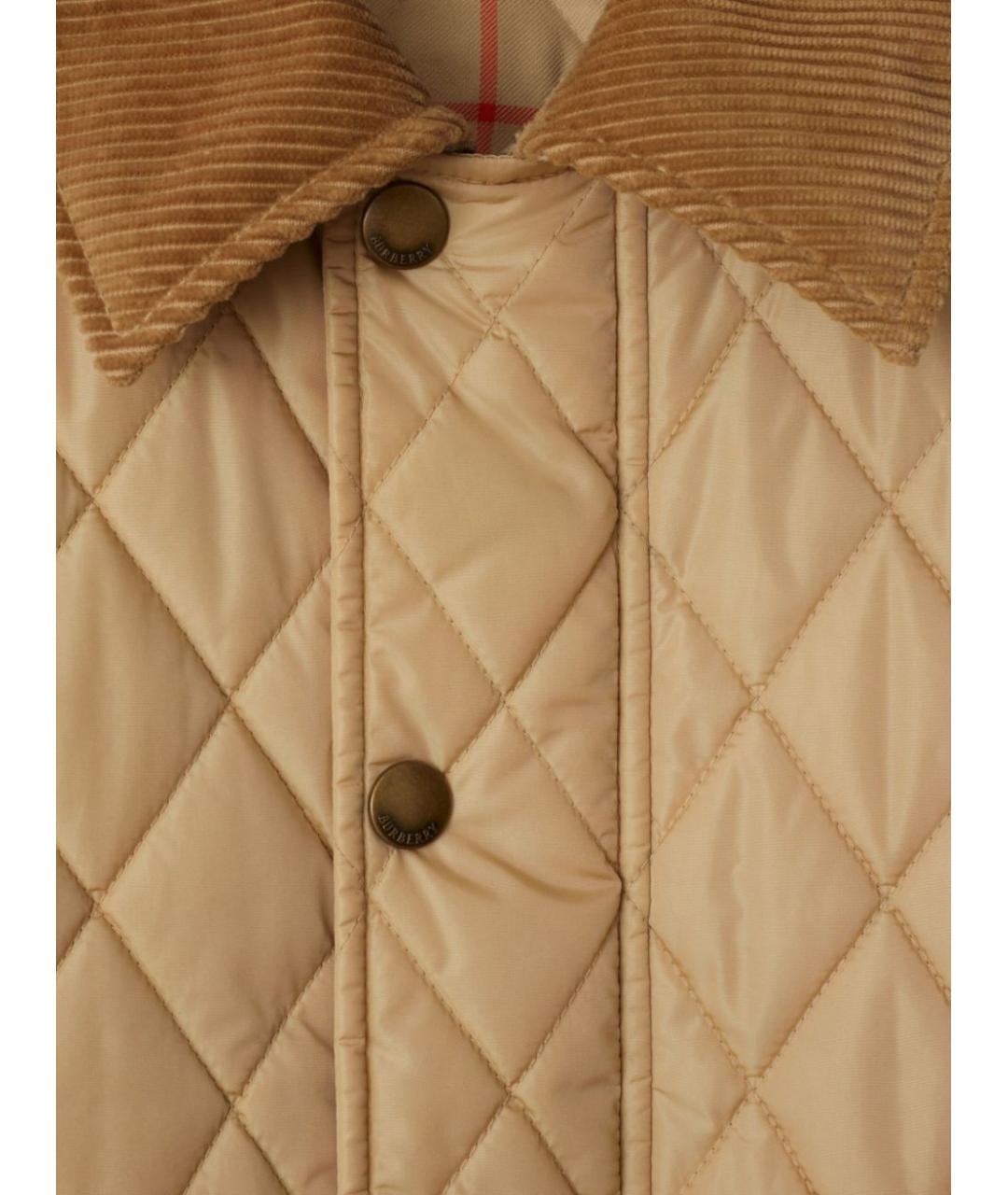 BURBERRY Бежевая полиамидовая куртка, фото 2
