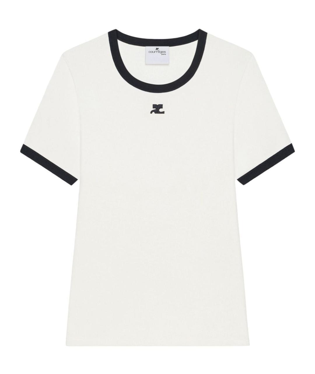 COURREGES Белая хлопковая футболка, фото 1