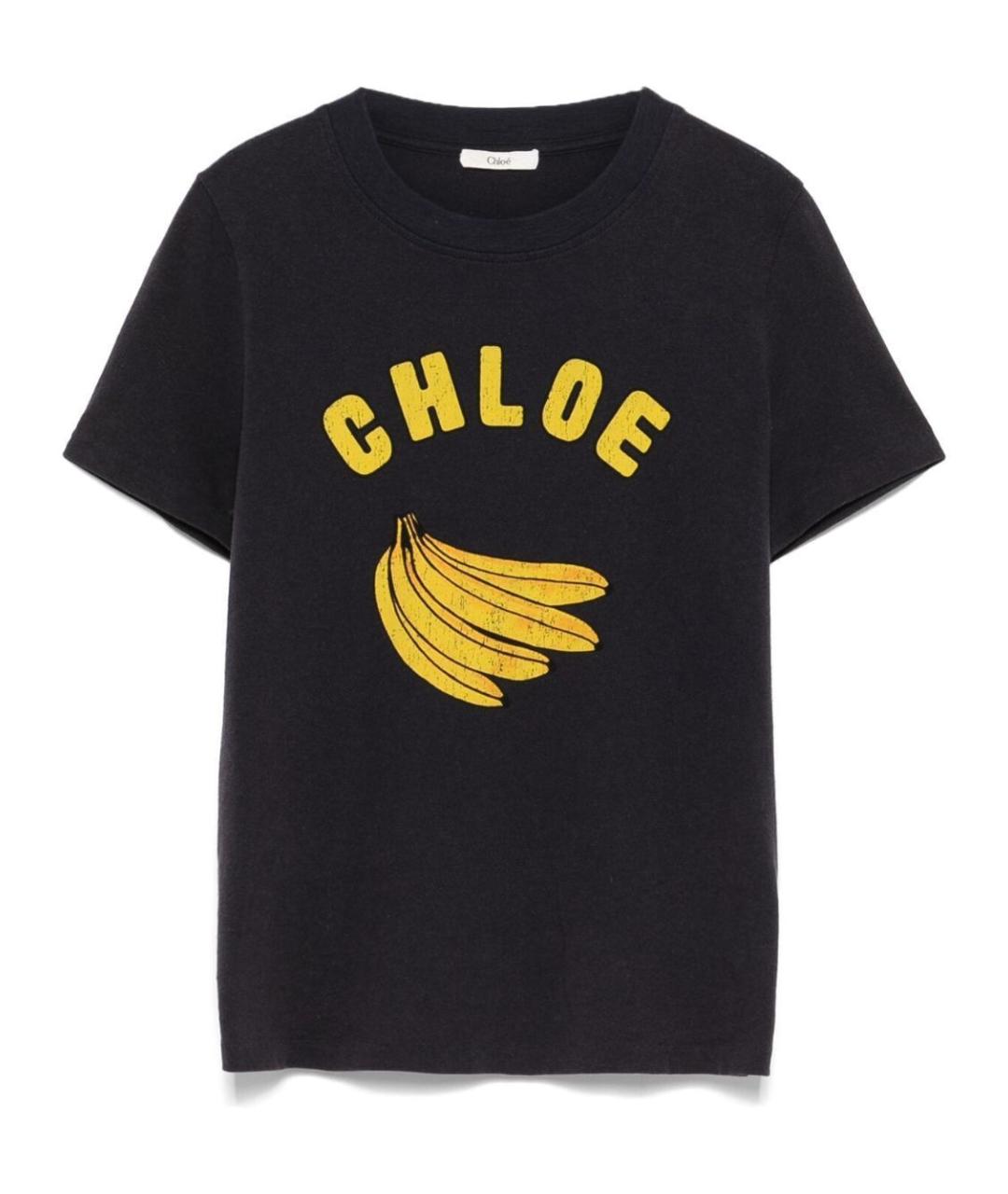 CHLOE Черная хлопковая футболка, фото 1