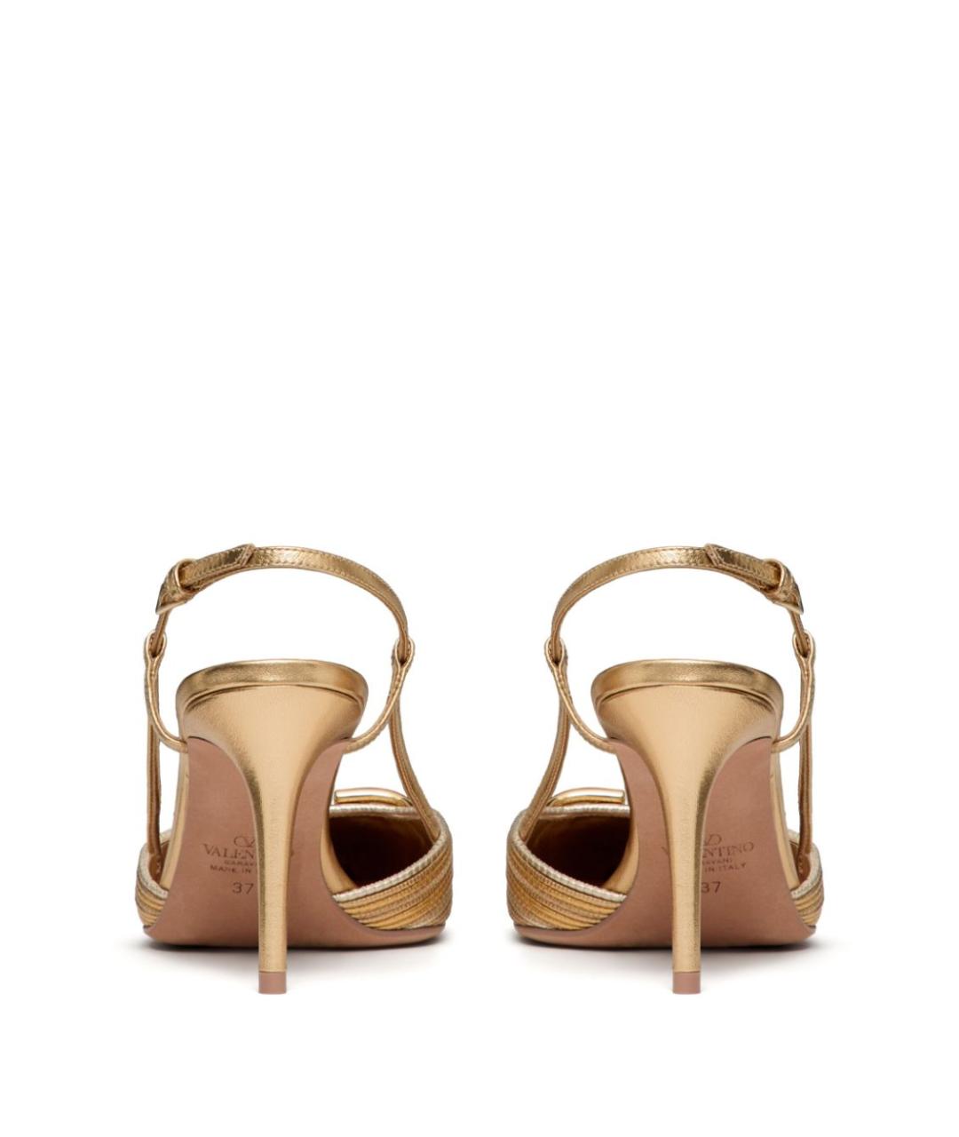 VALENTINO Золотые текстильные туфли, фото 4