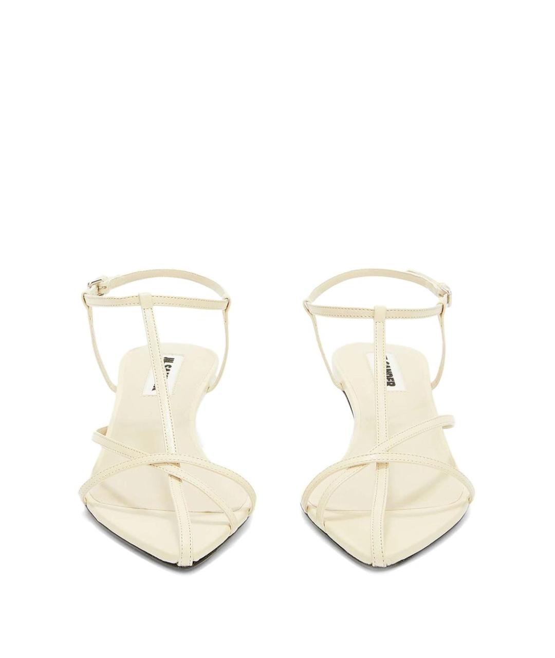 JIL SANDER Бежевые кожаные босоножки, фото 2