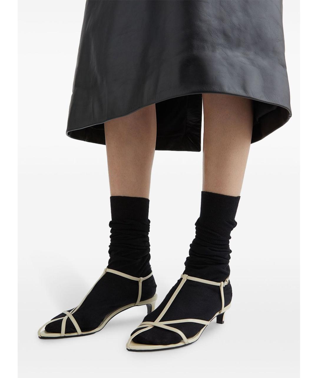 JIL SANDER Бежевые кожаные босоножки, фото 5