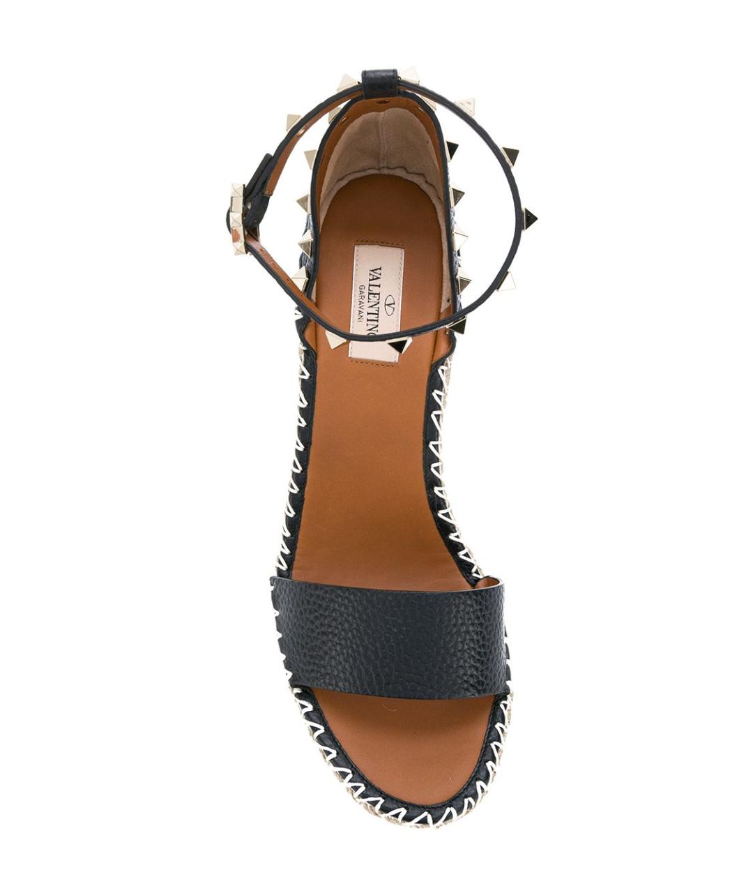VALENTINO Черные бархатные босоножки, фото 4