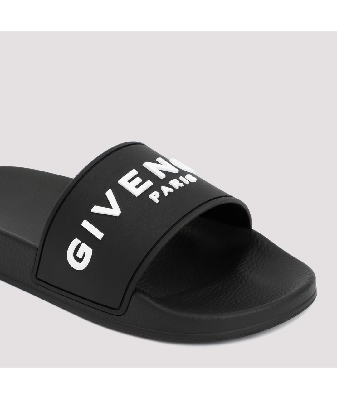 GIVENCHY Черные резиновые шлепанцы, фото 4