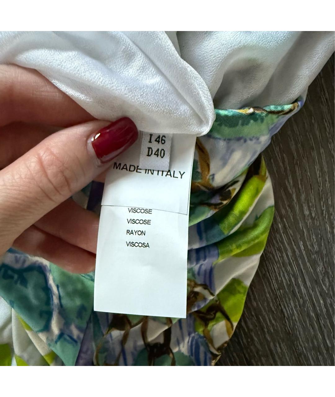 BLUMARINE Мульти вискозная юбка миди, фото 4