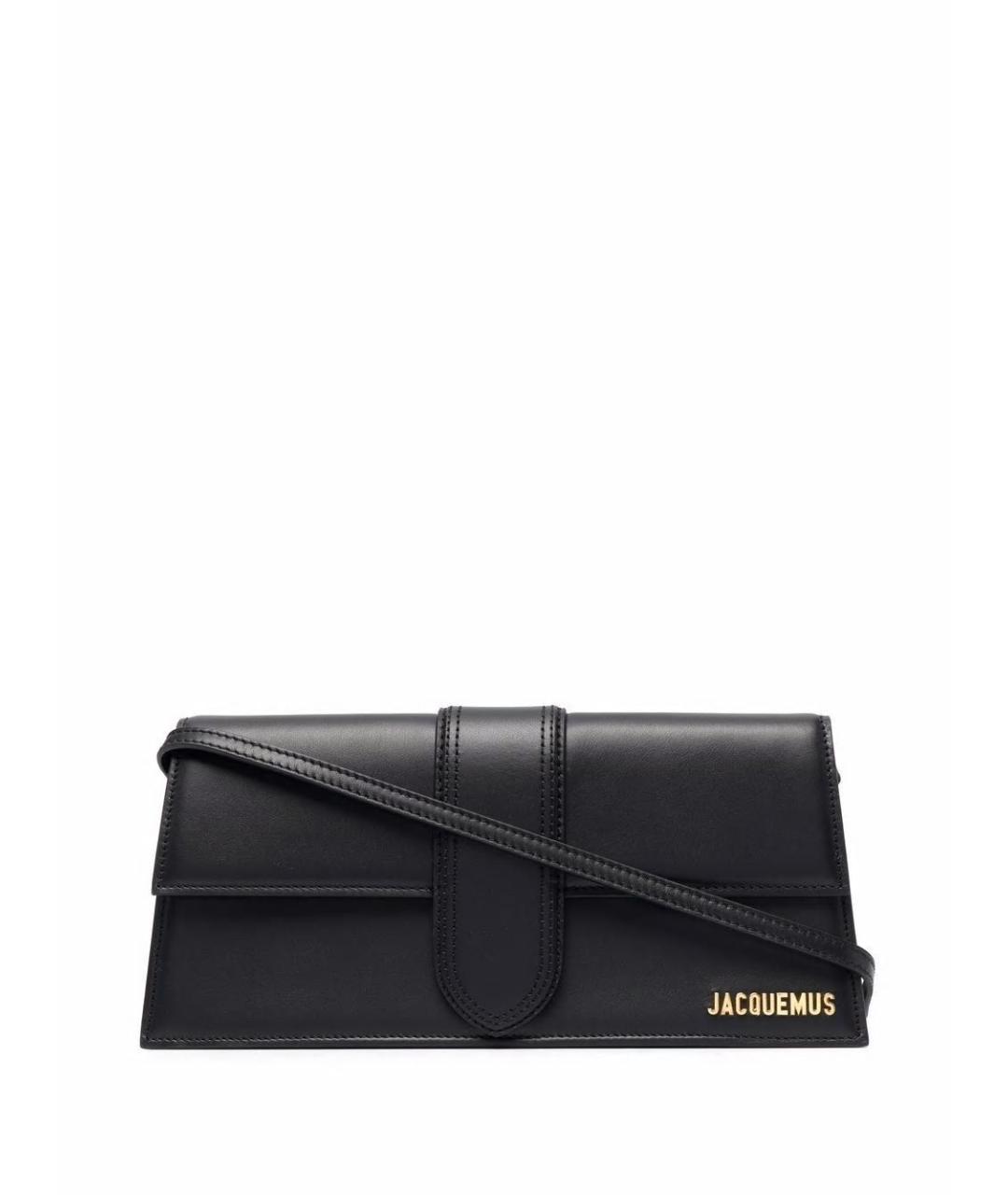 JACQUEMUS Черная кожаная сумка через плечо, фото 1
