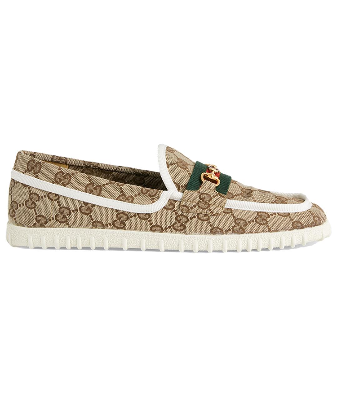 GUCCI Бежевые лоферы, фото 1
