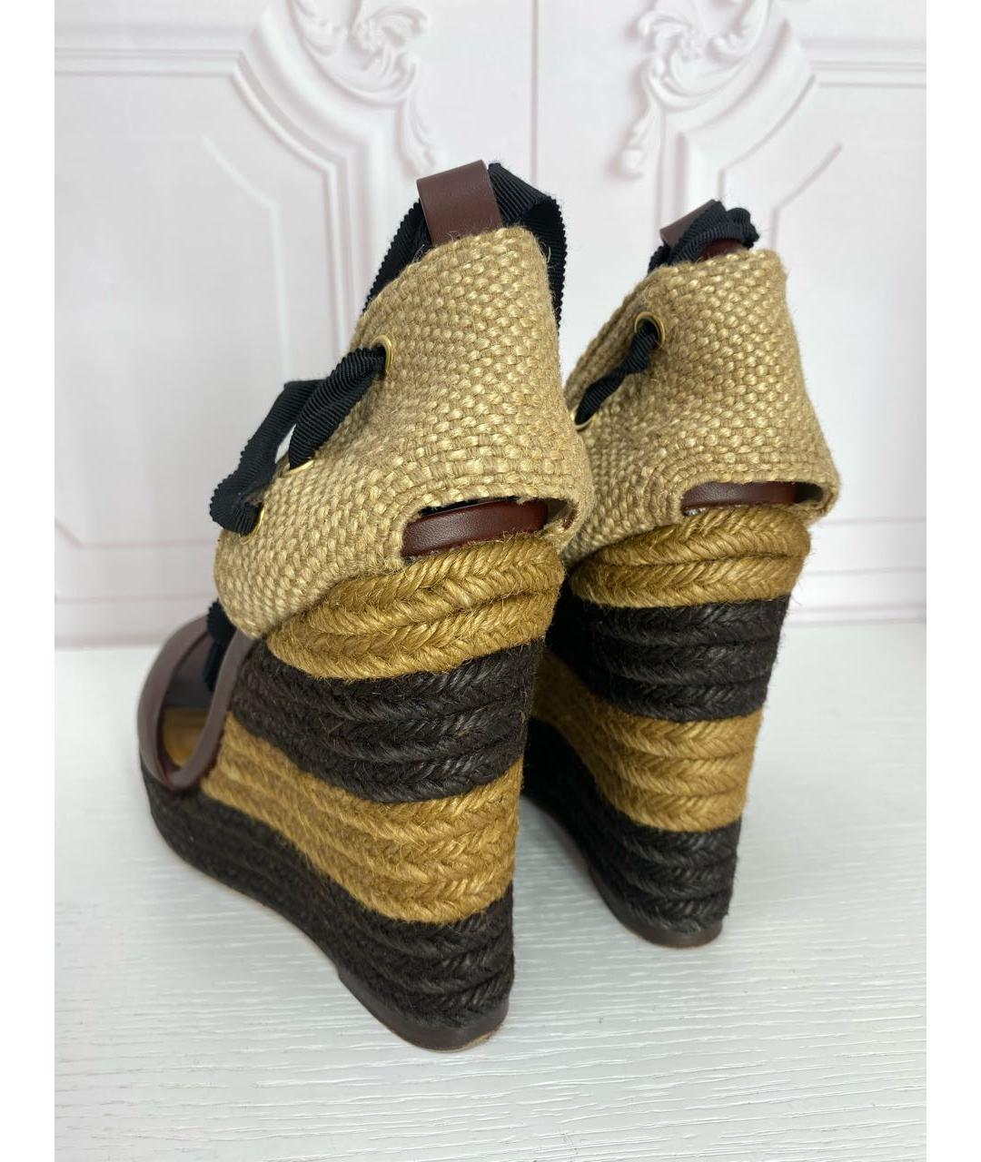 FENDI Кожаные босоножки, фото 4